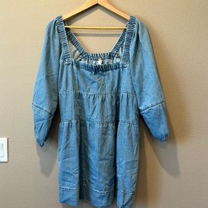 Free People Denim Babydoll Dress XS